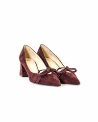 Decoltè bordoux con fiocco Festa