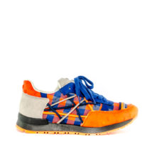 Sneakers quadri arancio e blu L4K3 - immagine 2
