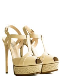 Sandalo beige con platform Casadei