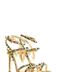 Sandalo oro con borchie beige Renzi