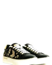 Sneakers nera con applicazioni oro Renzi