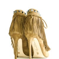 Sandalo con frangia in camoscio beige Renzi - immagine 3
