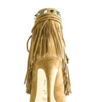Sandalo con frangia in camoscio beige Renzi - immagine 4