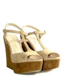 Zeppa camoscio beige Toschi