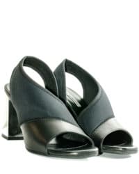 Sandalo nero tacco argento Manas