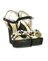 Zeppa gioiello nera Fiorenza