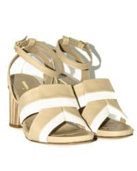 Sandalo beige e bianco Jeannot
