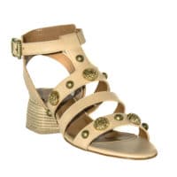Sandalo beige tacco legno ViaNolfi56 - immagine 2