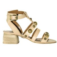Sandalo beige tacco legno ViaNolfi56 - immagine 3