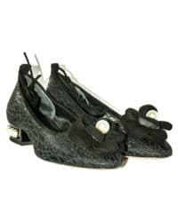 Ballerina nera con perla Festa