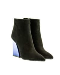 Tronchetto nero tacco bluette Marra