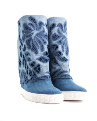 Stivale jeans ricamato Casadei