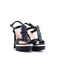 Sandalo alto gioiello blu Toschi