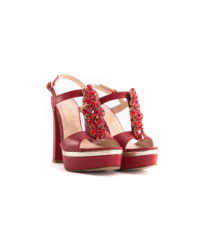 Sandalo alto gioiello rosso Toschi
