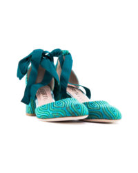 Decoltè in tessuto verde Gozzi