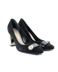 Decoltè nera con accessorio oro Rossi