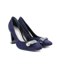 Decoltè blu con accessorio argento Rossi