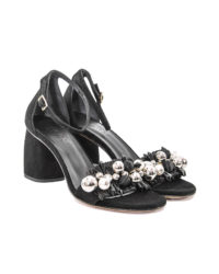 Sandalo nero con accessorio Tattoo