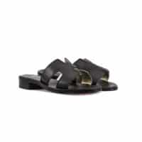 Ciabatta nera pelle Fiorenza