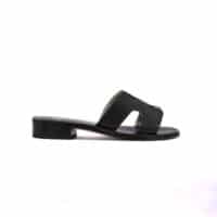 Ciabatta nera pelle Fiorenza - immagine 3