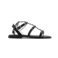 Sandalo nero con borchie argento Fiorenza - immagine 3