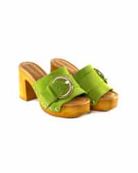 Zoccolo Fibbia Verde Rosi