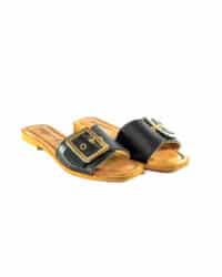 Ciabatta fascia bassa nera Rosi