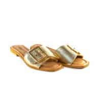 Ciabatta fascia bassa oro Rosi