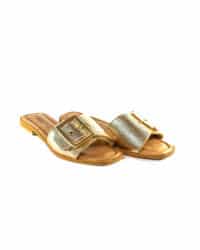 Ciabatta fascia bassa oro Rosi