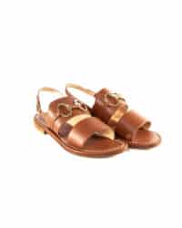 Sandalo doppia fascia Cuoio Positano